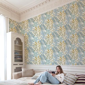 Papeldecor|Papier peint Urban Jungle feuilles de palmier crème vert|Floral 2