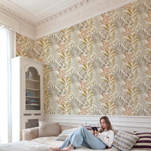 As Creation|Papier Peint perroquets et plantes tropicales avec fond beige|Tropical 2