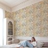 Grandeco|Papier peint fleurs tropicales beige doré|Tropical