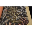 Papel pintado tropical hojas negro multicolor - Grandeco Maison MN3110