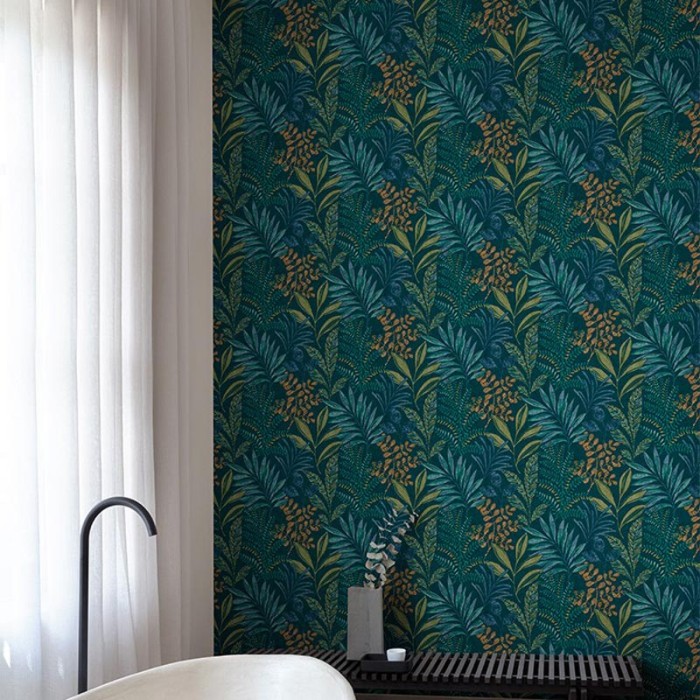 Grandeco|Tropical green leaves wallpaper|Tropical
