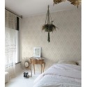 Grandeco|Elegant damask floral beige wallpaper|Damask