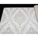 Grandeco|Elegant damask floral beige wallpaper|Damask