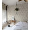 Grandeco|Damask floral mole color wallpaper|Damask