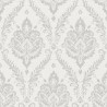 Papel pintado damasco adornos florales gris - Grandeco Maison MN3206