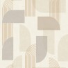 Grandeco|Metallisch gemusterte geometrische Beige-Gold Tapete|Geometrisch