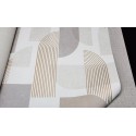 Grandeco|Metallisch gemusterte geometrische Beige-Gold Tapete|Geometrisch