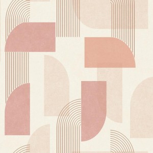 Grandeco|Metallisch gemusterte geometrische Beige-Gold Tapete|Geometrisch