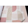 Papel pintado metalizado geométrico rosa dorado - Grandeco Maison MN3305