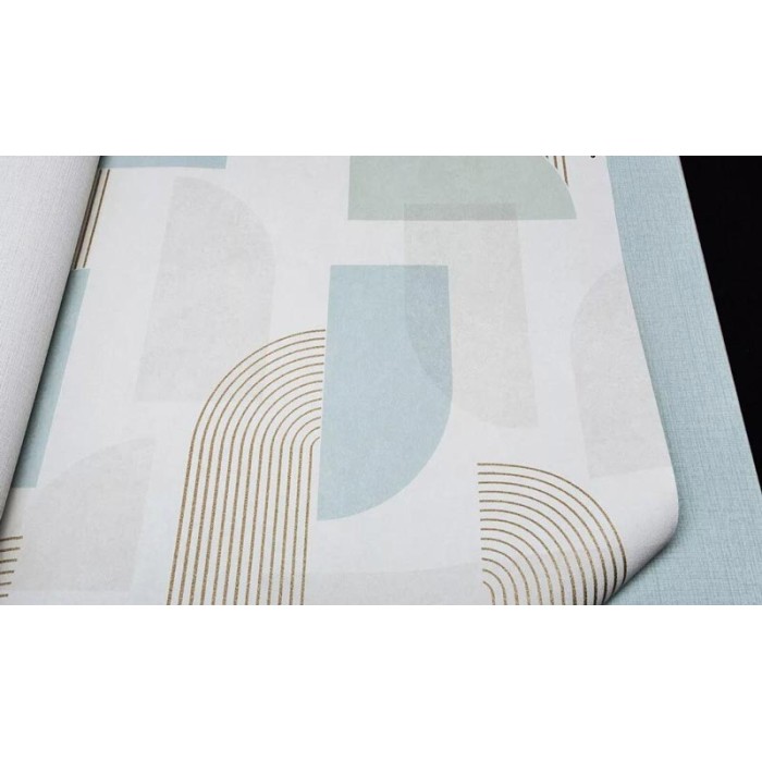 Grandeco|Metallisch gemusterte Formen in Gold Tapete|Tapeten