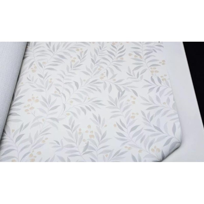 Grandeco|Floral bunches gray leaves wallpaper|Romantic