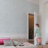 Grandeco|Blumensträuße und Blätter blau Tapete|Romantisch