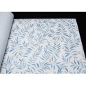 Grandeco|Papel pintado flores ramilletes y hojas azul|Romántico