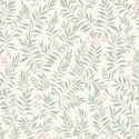 Grandeco|Papier peint fleurs bouquets et feuilles vert rose|Papier Peint