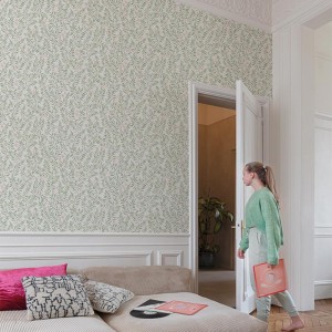 Elitis|Green Japanese panel raffia effect wallpaper|Wallpaper 2