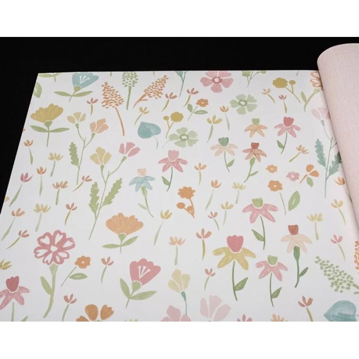 Grandeco|Papier peint petites fleurs blanc multicolore|Jeunesse