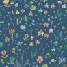 Grandeco|Small multicolor flowers blue wallpaper|Youth Style