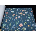 Grandeco|Small multicolor flowers blue wallpaper|Youth Style