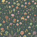 Grandeco|Kleine bunte Blumen grün Tapete|Tapeten