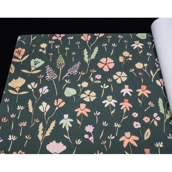 Grandeco|Papel pintado flores pequeñas verde multicolor|Papel Pintado