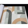Grandeco|Terracotta grüne Kreise und Streifen Tapete|Retro