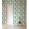 Grandeco|Papier peint géométrique cercles rayures bleu vert|Géométrique
