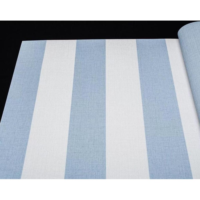 Papel pintado rayas verticales azules - Grandeco Maison MN4007