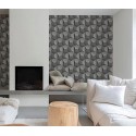 Grandeco|Modern 3D anthracite gray wallpaper|3D Effect