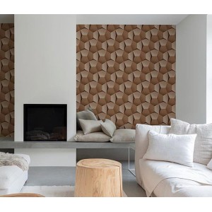 Marburg|Tapetenmosaik im ethnischen Stil, modern in Gold und Grau|Modern 2