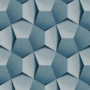 Grandeco|Geometric hexagons 3D black and gold wallpaper|3D Effect