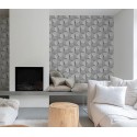 Grandeco|Modern 3D light gray wallpaper|Modern