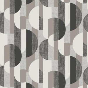 Casadeco|Geometric composition wallpaper with black circle shapes|Circles