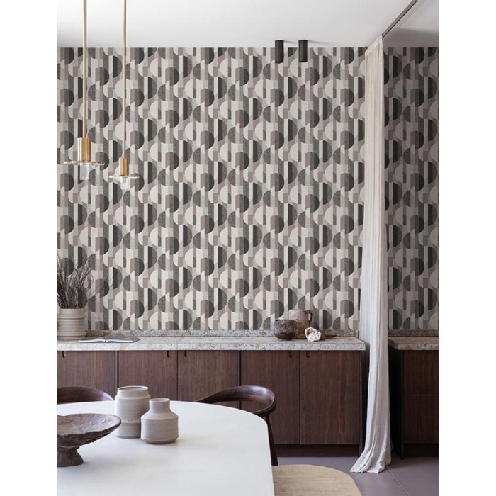 Grandeco|Moderne geometrische grau-braune Tapete|Geometrisch
