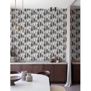 Grandeco|Modern geometric gray brown wallpaper|Geometric 2