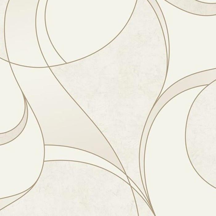 Papel pintado metalizado moderno ondas beige dorado - Grandeco Tempo A57215