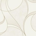 Papel pintado metalizado moderno ondas beige dorado - Grandeco Tempo A57215