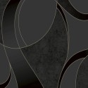 Grandeco|Modern stucco black gold wallpaper|Modern