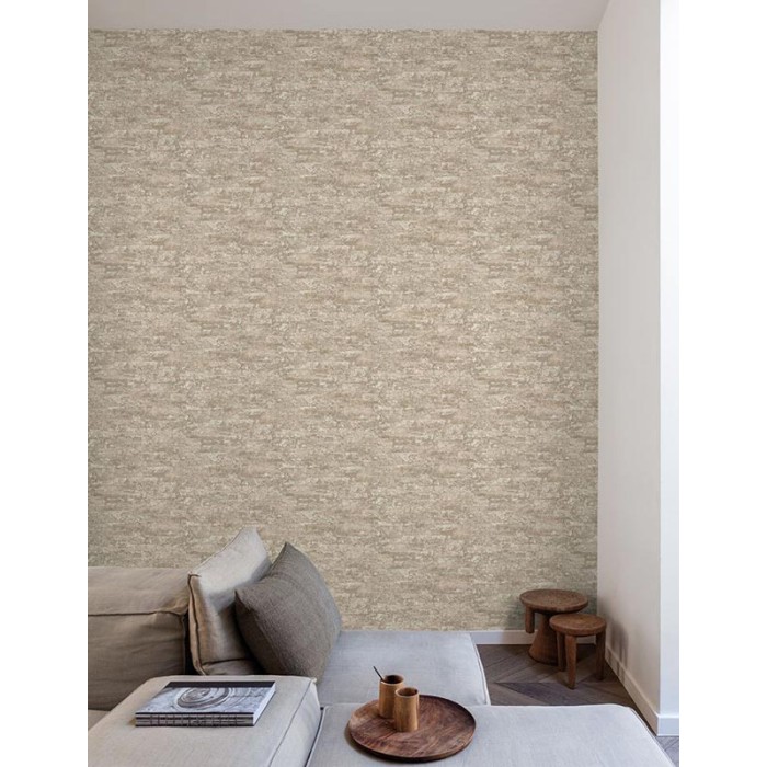 Grandeco|Natural stone wall-effect brown wallpaper|Stone Imitation