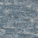 Grandeco|Natürlicher Steinmauer-Effekt blau Tapete|Tapeten