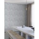 Grandeco|Abstract metallic silver gray floral wallpaper|Wallpaper
