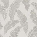Grandeco|Minimalist large leaves white cream wallpaper|Minimalist