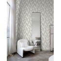 Grandeco|Papier peint minimaliste grandes feuilles blanc crème|Minimaliste