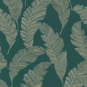 Grandeco|Papier peint minimaliste grandes feuilles vert|Minimaliste