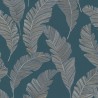 Grandeco|Minimalistische große Blätter blau Tapete|Tapeten