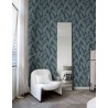 Grandeco|Minimalist large leaves blue wallpaper|Wallpaper