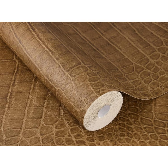 Rasch|Papel pintado piel cocodrilo marrón|Imitacion Piel Animales