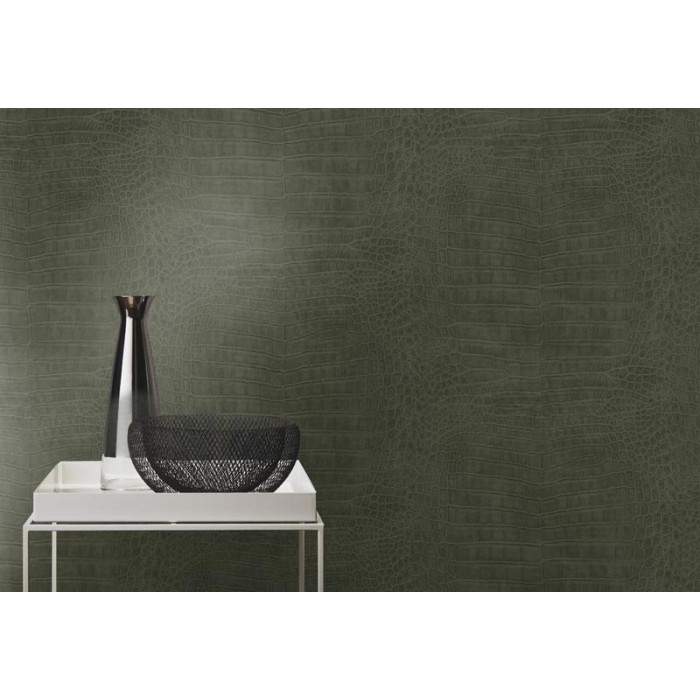 Rasch|Wallpaper crocodile skin green|Skin Imitation