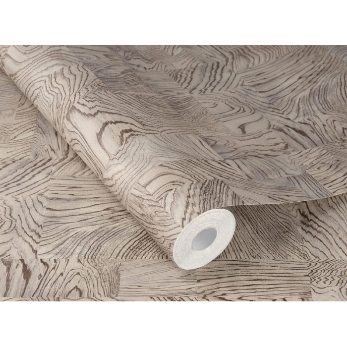 Papel pintado imitación madera marrón-claro - Rasch African Queen III 751635