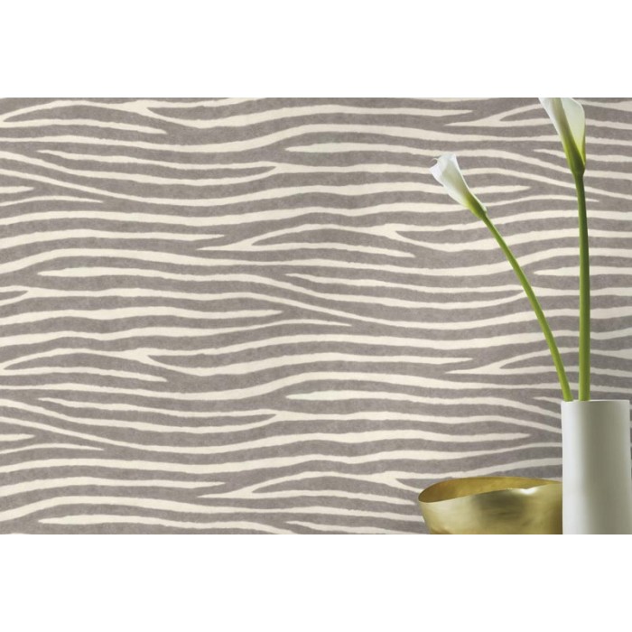 Rasch|Papel pintado piel cebra gris y blanco|Imitacion Piel Animales