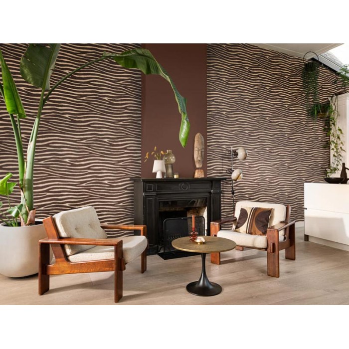 Rasch|Tapete Zebrfell braun beige|Lederimitat